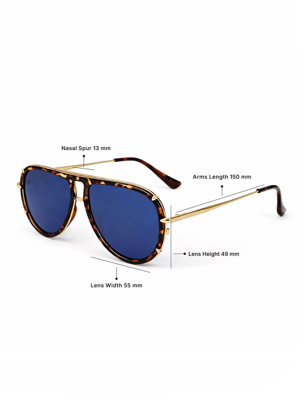 Topfoxx Tortoiseshell Frame Sunglasses with Blue Lenses - Picture 3 of 5